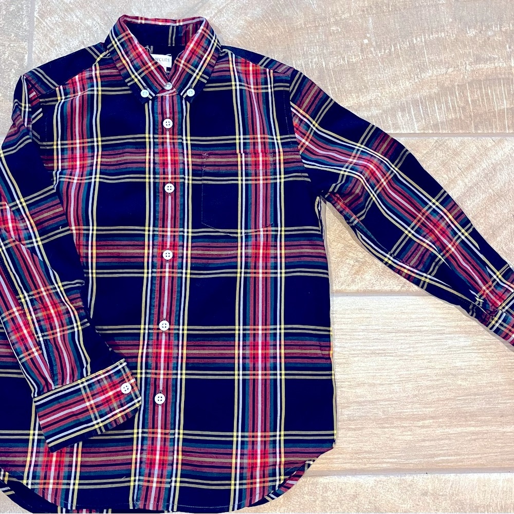 Holiday tartan flex casual Crewcuts Boys Shirt